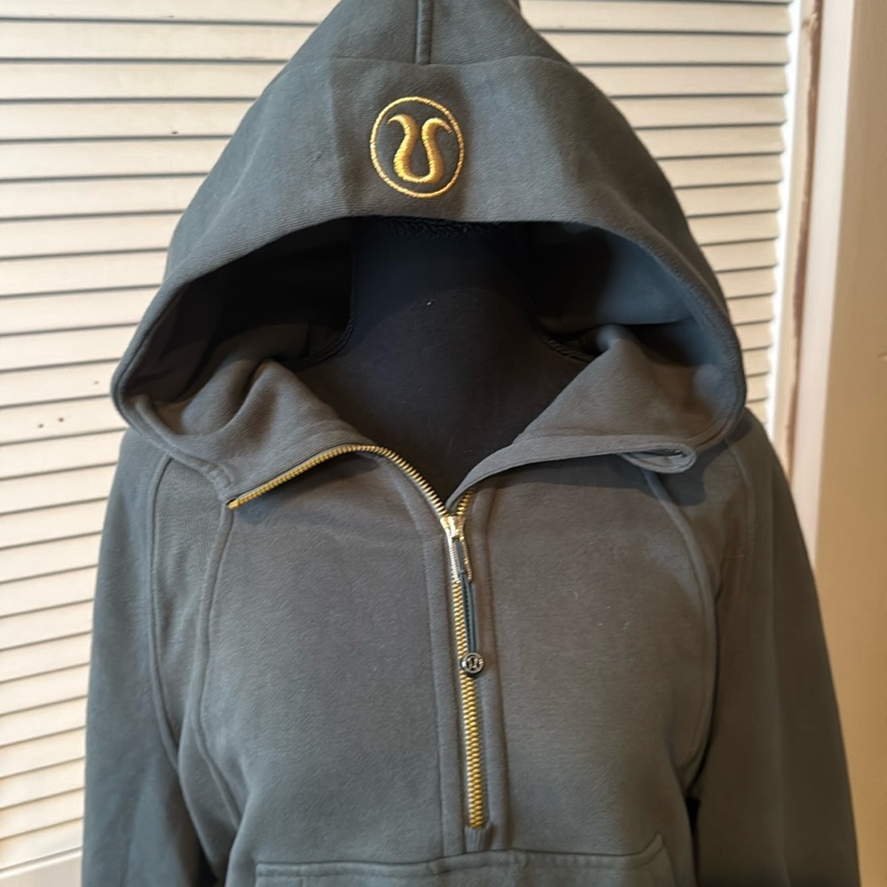 Lululemon Scuba Oversized Half Zip Hoodie XS/S Forest Green/Gold